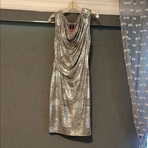 Vince Camuto Silver Sheath Cocktail Dress